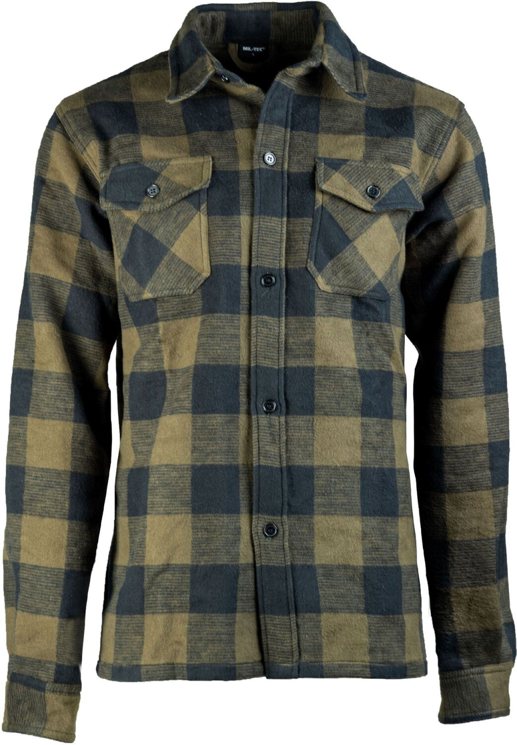 Mil Tec Chemise flanelle manches longues noir olive