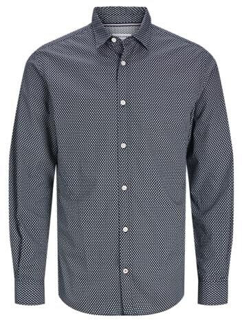 Jack & Jones JJMATHEO Chemise manches longues imprimé détail noir