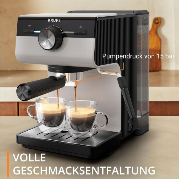Krups Authentic Espresso-Siebträgermaschine XP381B10 Grey Creme, Bild 3