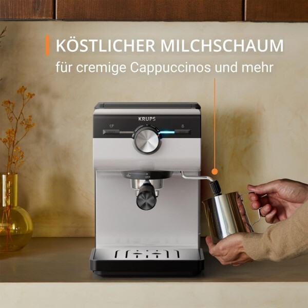 Krups Authentic Espresso-Siebträgermaschine XP381B10 Grey Creme, Bild 6