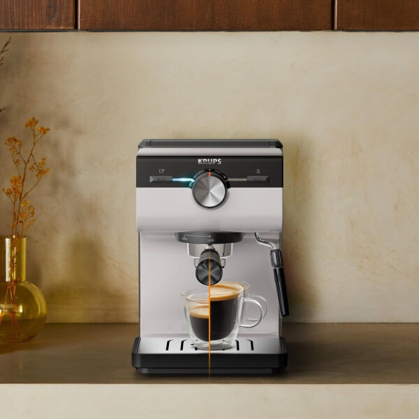 Krups Authentic Espresso-Siebträgermaschine XP381B10 Grey Creme, Bild 8