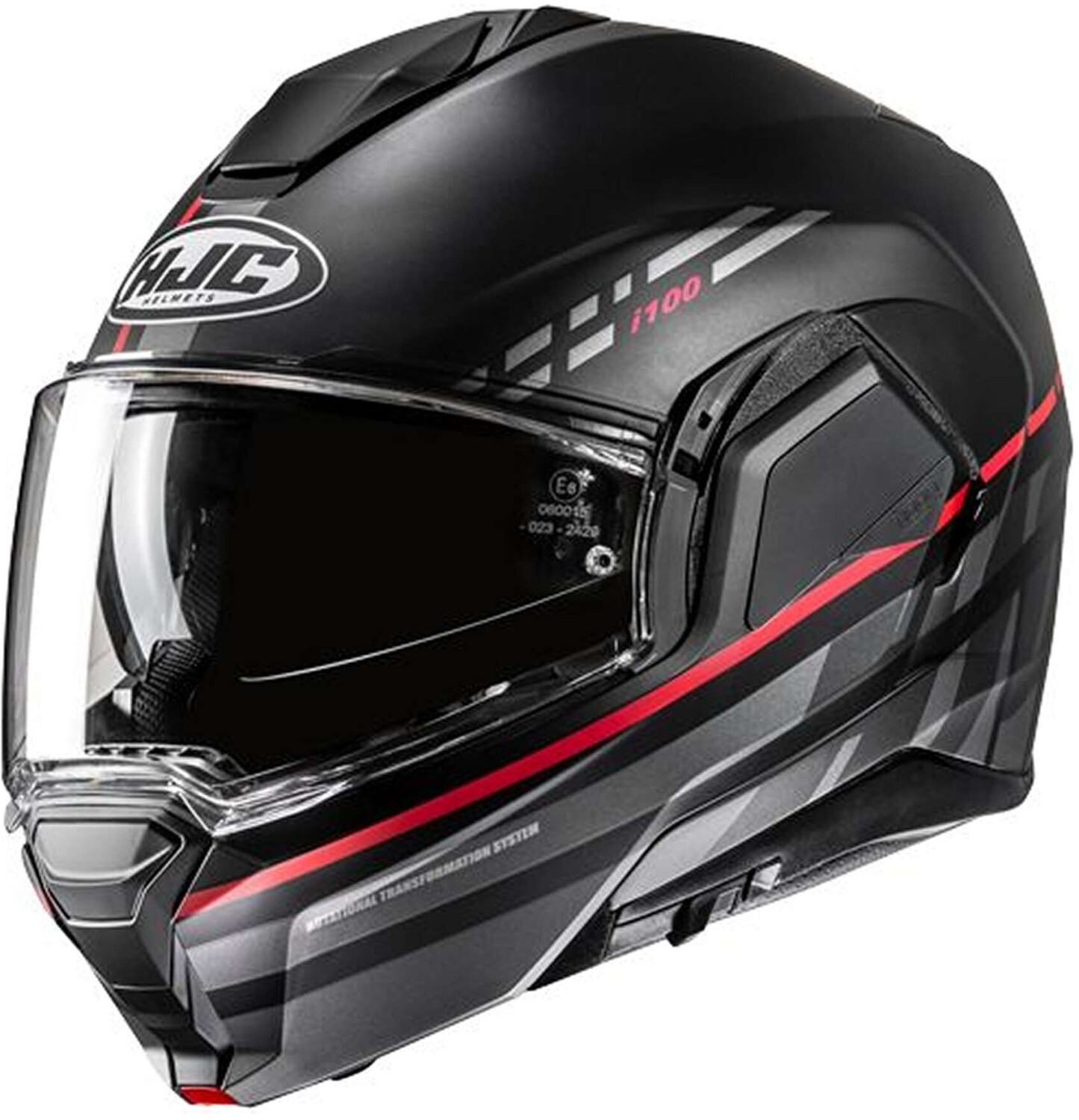 HJC i100 Sysma MC1SF mat noir/gris/rouge