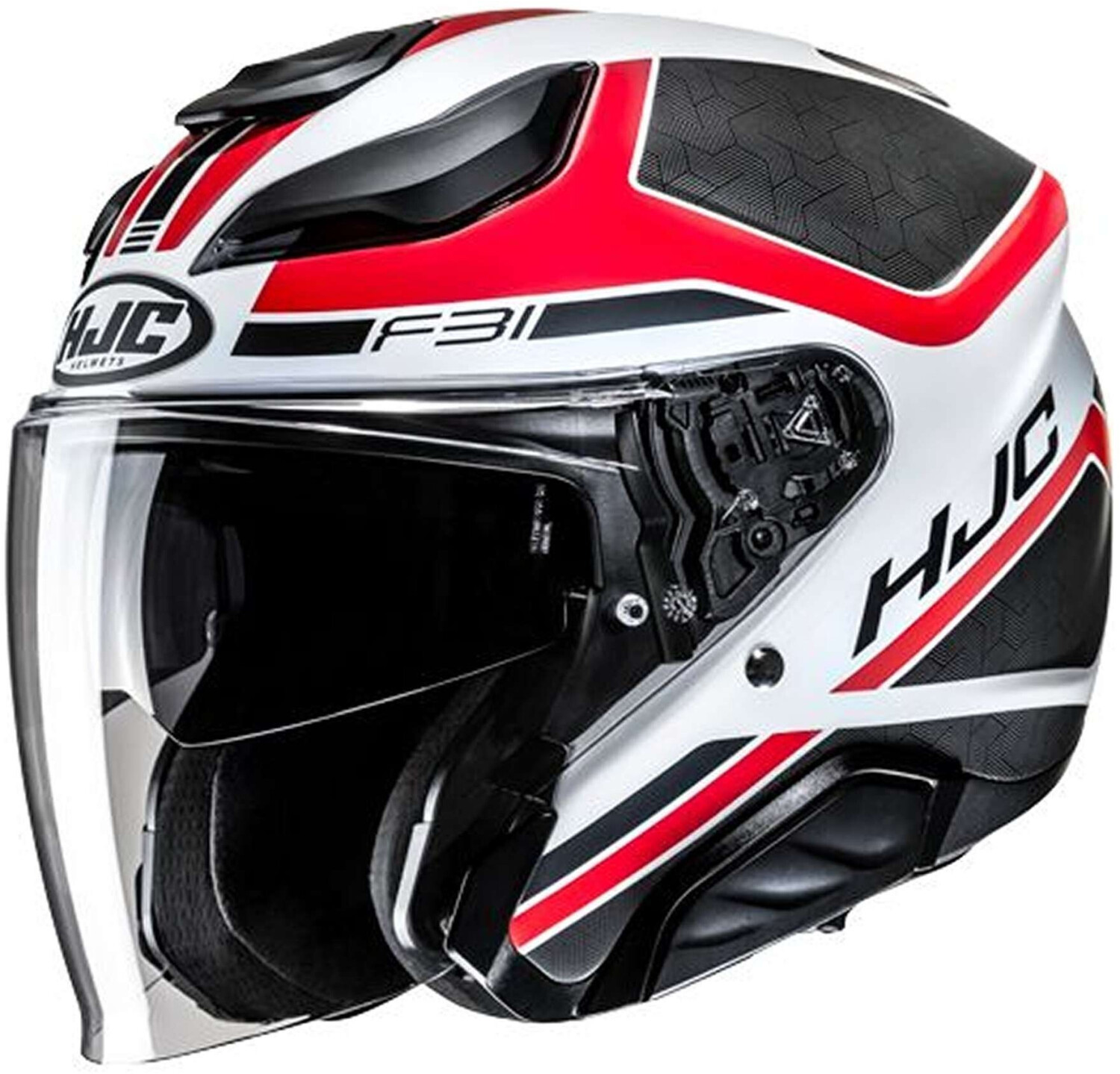 HJC F31 Ceron MC1SF mat noir/blanc/rouge