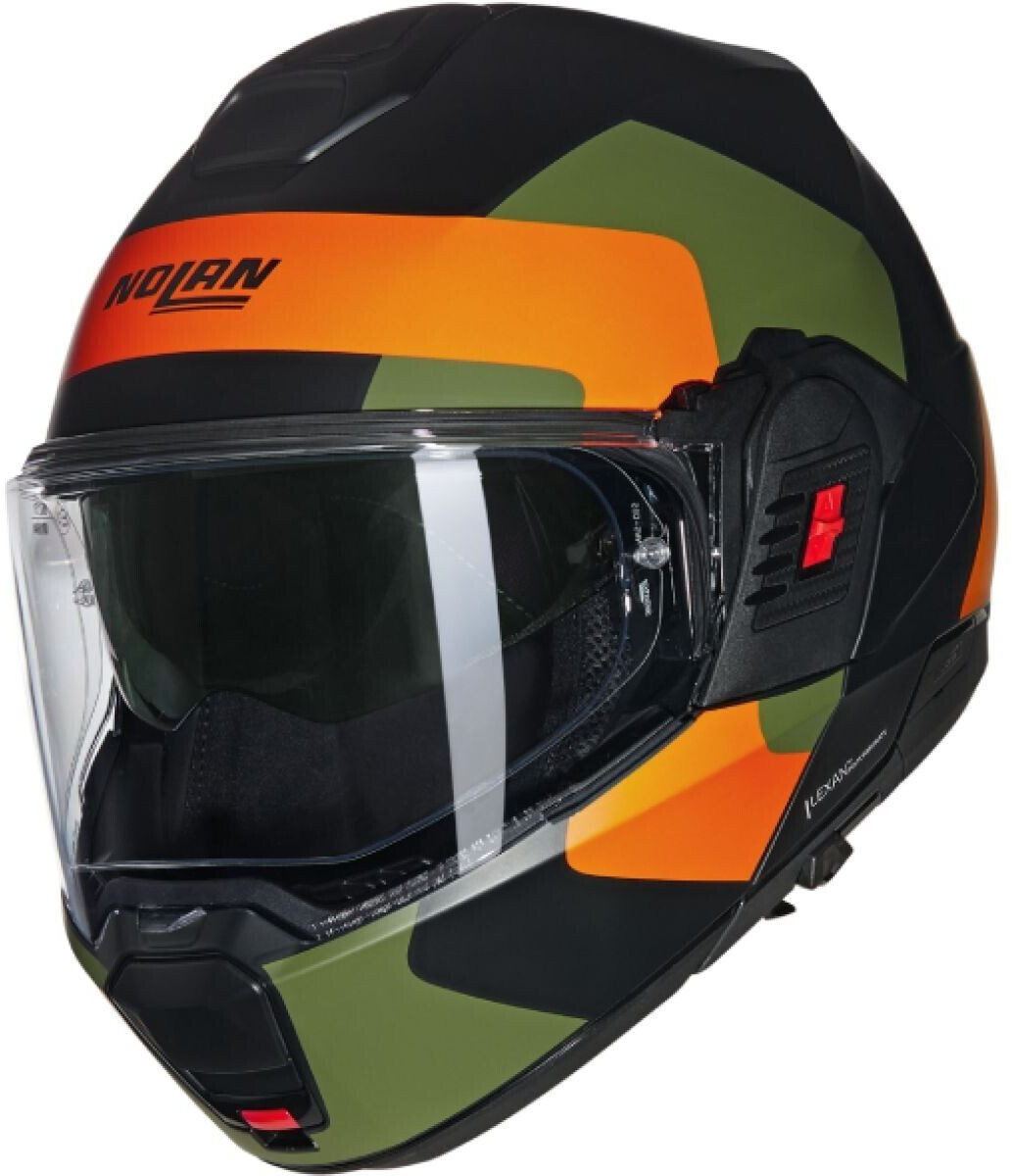 Nolan N120-1 Omocromo 345 mat noir/kaki/orange