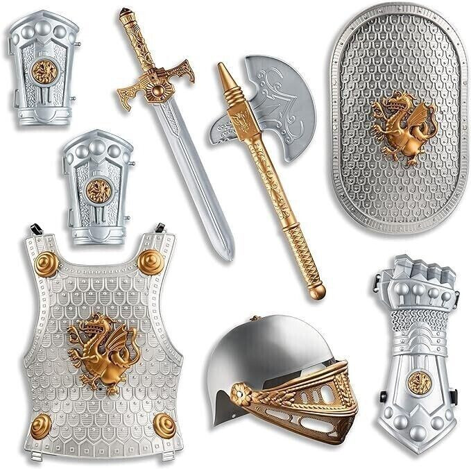 Dress Up America Knight Armor Colors Set for Kids Shield and Helmet