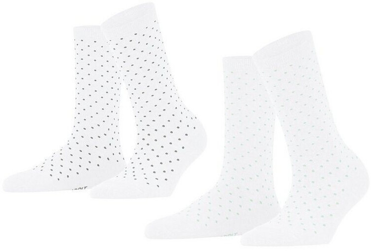 Lot 2 Paires Chaussettes ESPRIT Femme Coton Bio - Motif Pois Fantaisie, Respirantes, Couture Plate, Ultra-Douces