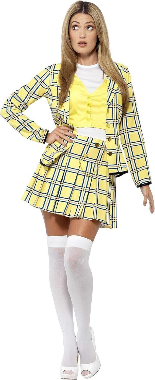 Smiffy's Clueless Cher Costume yellow with skirt top jacket knee socks