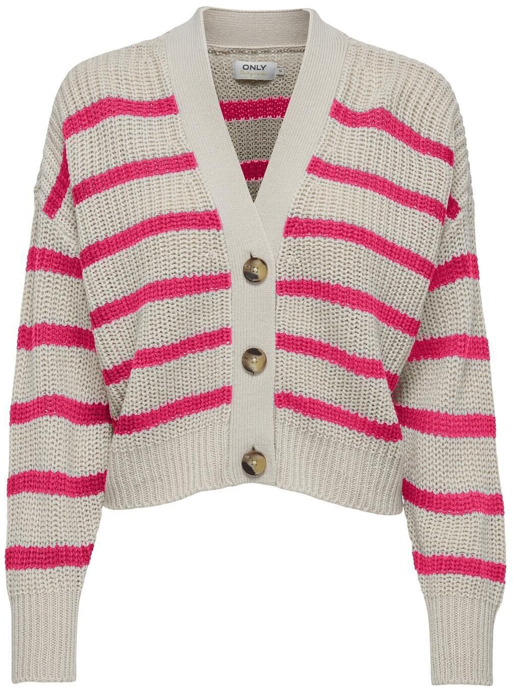 ONLY Onlliva V-hals Korte Mouwen Cardigan - Pumice Stone S