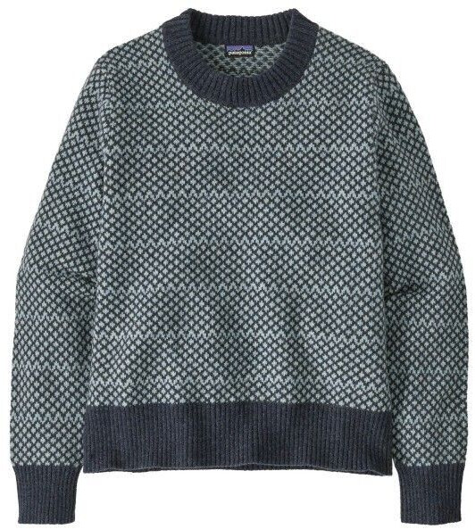 Patagonia Recycled Wool Crewneck Sweater grey thermal blue