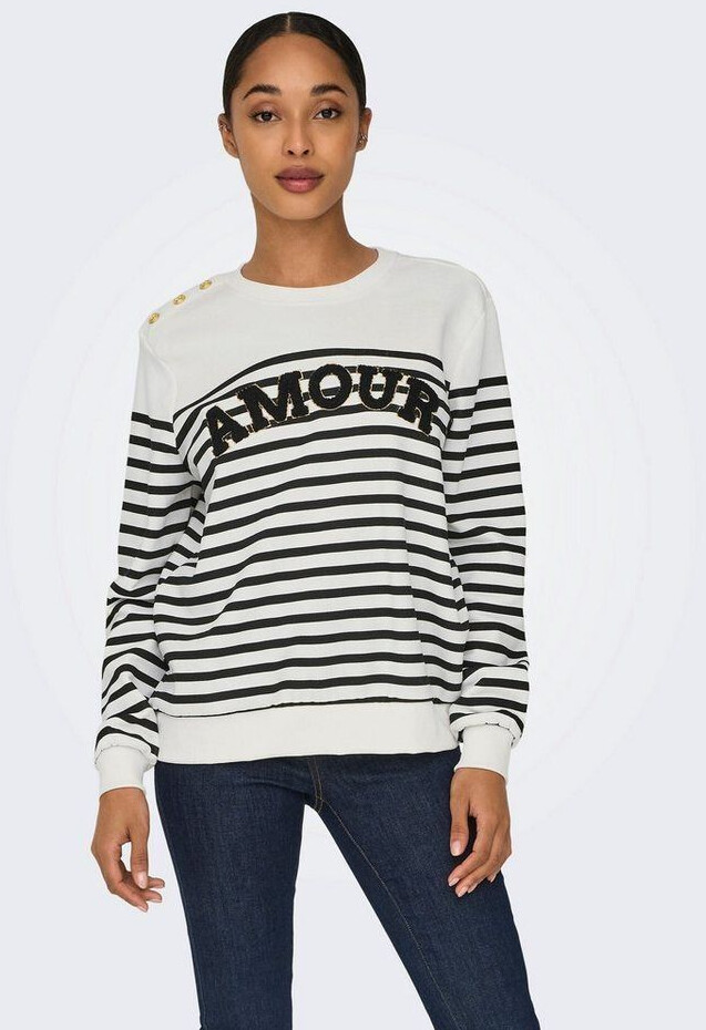 Only Onlallie L/S Stripe O-Neck Cs Swt (15333434) cloud dancer