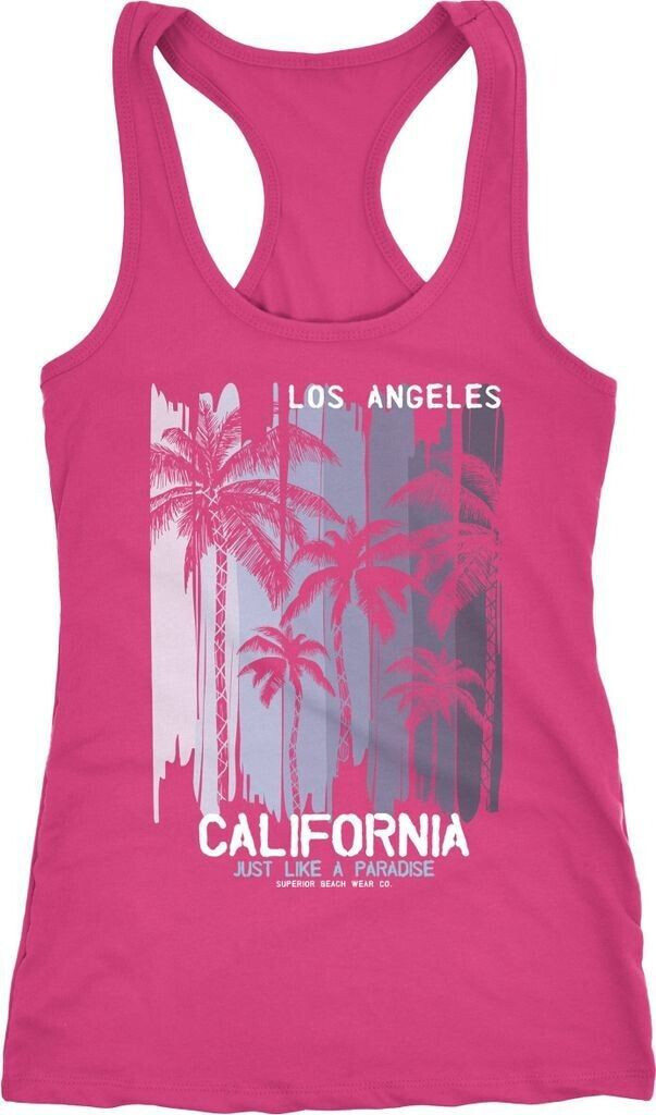 Neverless Canotta Uomo Los Angeles California Con Palme – 100% Cotone, Slim Fit – Taglie S-XXL