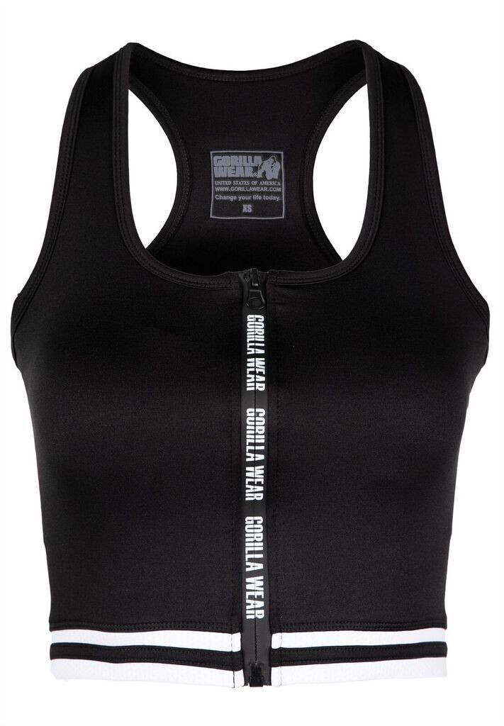 Black zip front crop top store