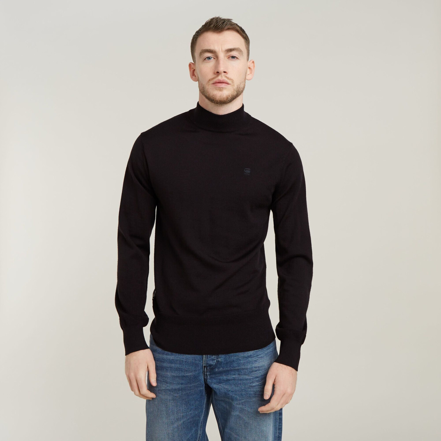 G-Star Premium Core Mock Neck Knitted Pullover black D25175-D847-6484