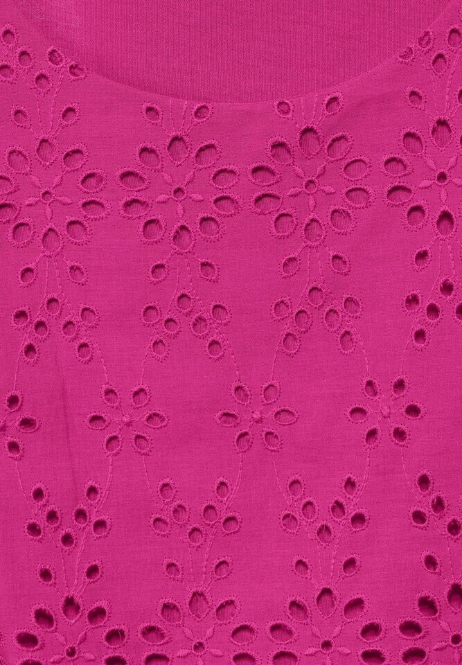 Street One A321495 Maglietta Donna Maniche Corte - Scollo Submarine, Elastico In Vita, Effetto Maglia, Rosa Magnolia, Taglia 42