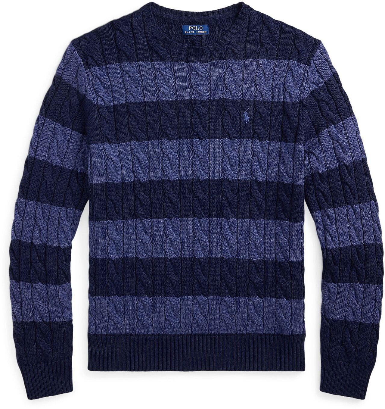 Polo Ralph Lauren Striped Cable-Knit Cotton Sweater