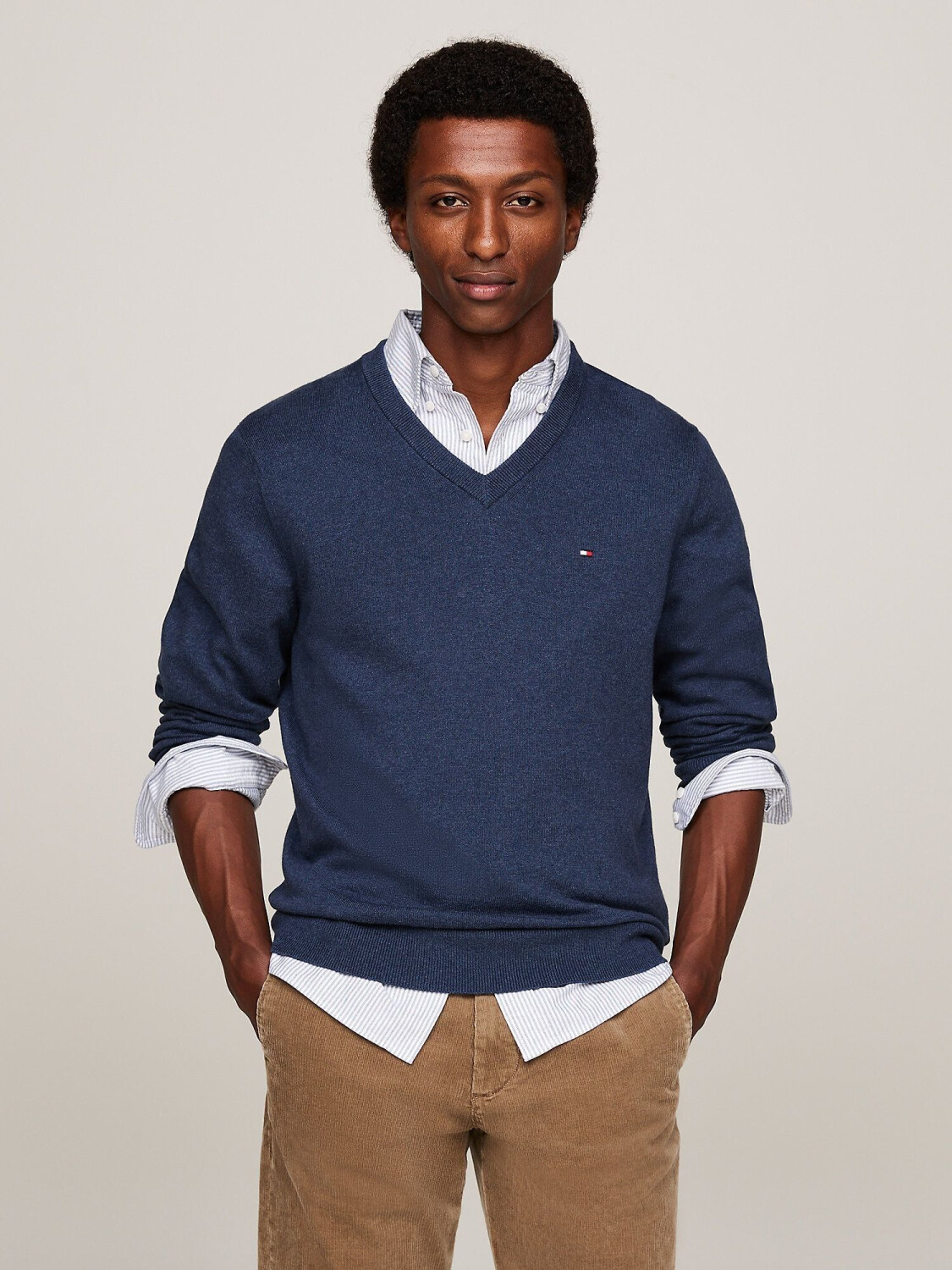 Tommy Hilfiger V-Neck Regular Fit Sweater blue grey