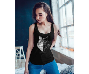 Neverless Damen T-Shirt Mit Wolf Polygon Print – Slim Fit, Aus 100% Baumwolle, Für Lässigen Streetstyle