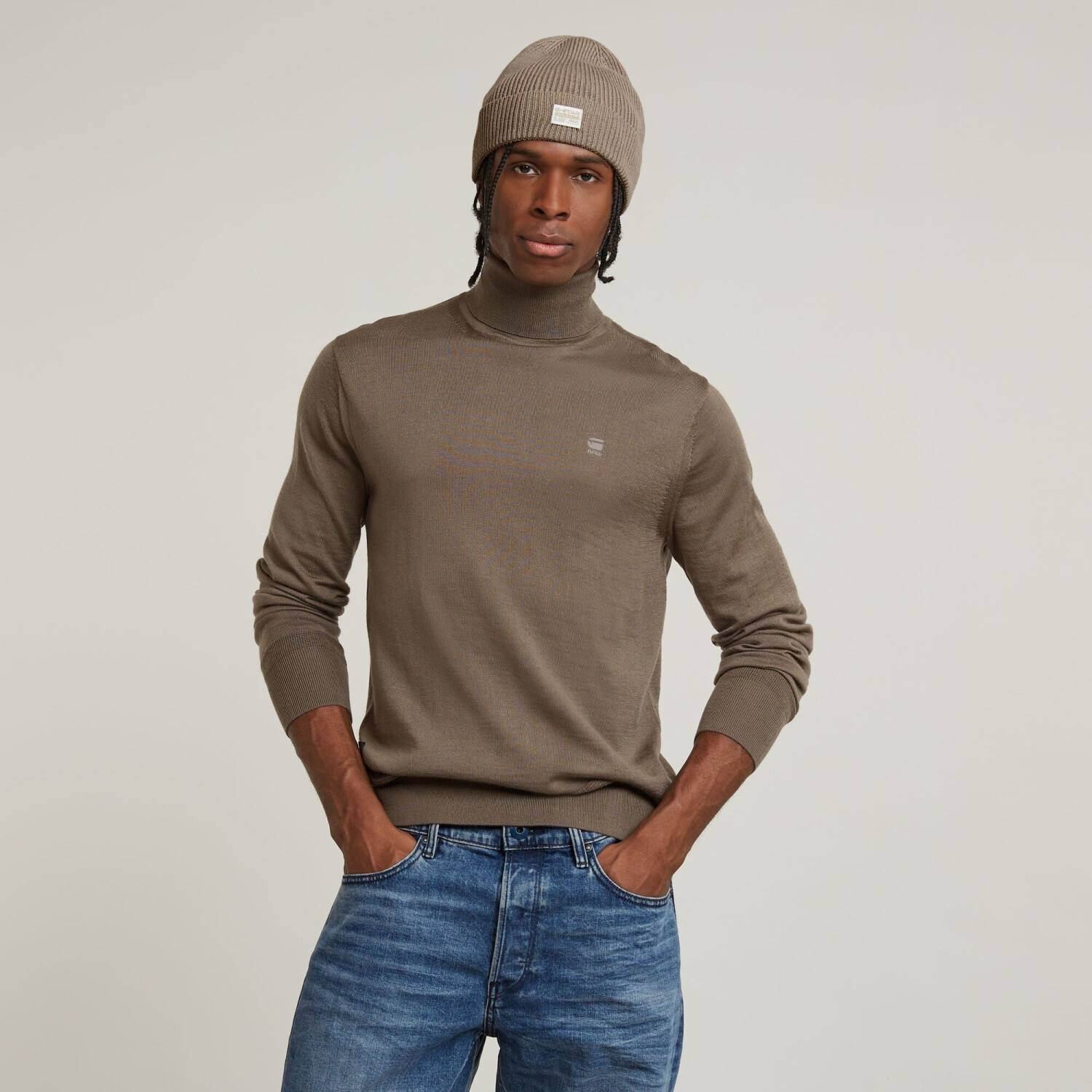 G-Star Premium Core Turtle Neck Knitted Pullover brown D25177-D847-273