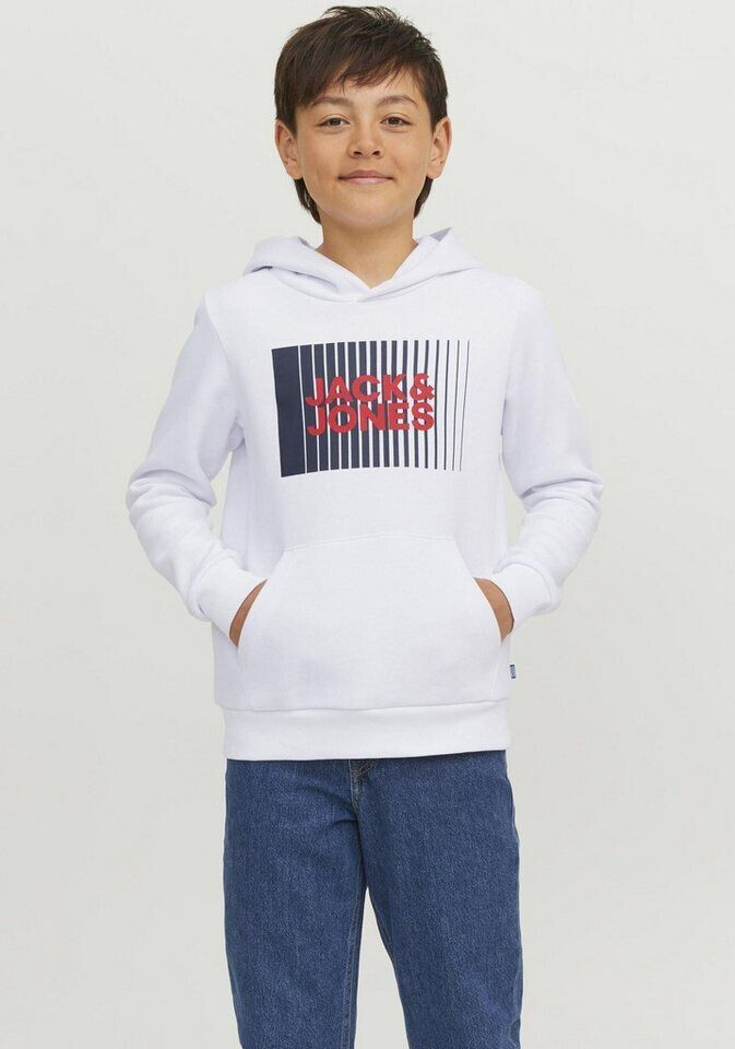 Jack & Jones JJECORP LOGO SWEAT HOOD PLAY NOOS JNR Hoodie white