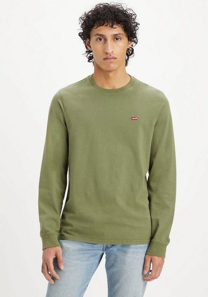 Levi's Long Sleeve Shirt with Logo Applique green bluish olive