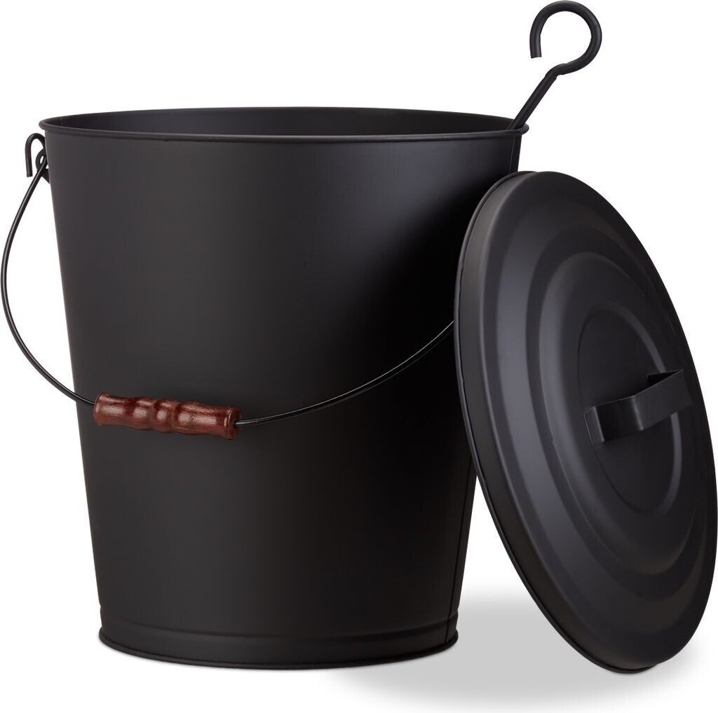 Relaxdays Ascheeimer mit Deckel 24 Liter schwarz (10022305) ab 34,99