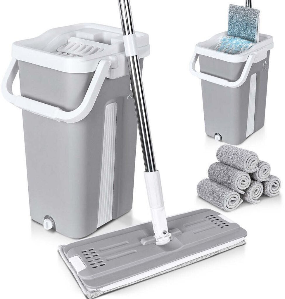 Vounot Floor Mop Set with Bucket Gray