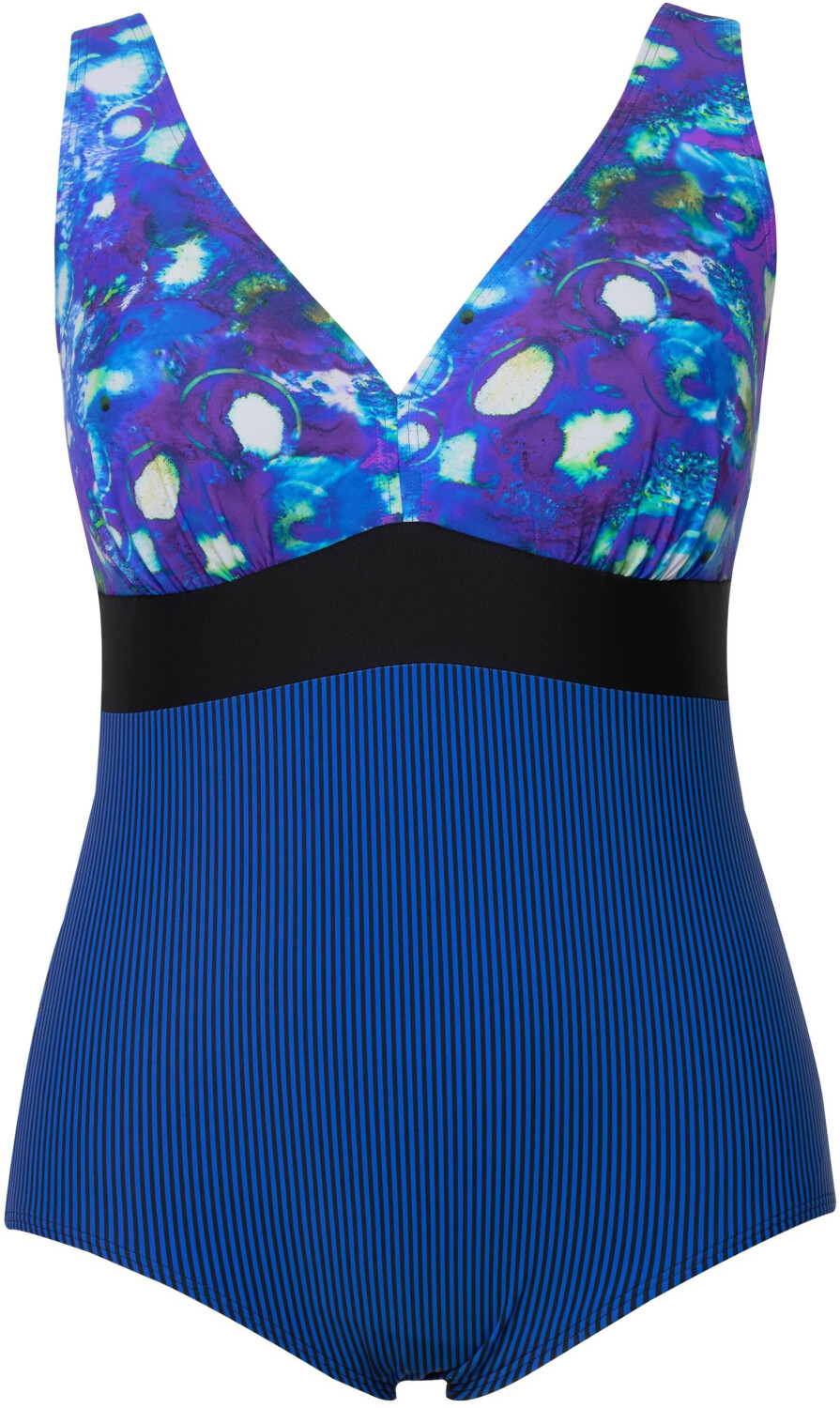 Ulla Popken WELLENMUSTER SOFTCUPS V-AUSSCHNITT RAFFBÄNDER SET - Bikini