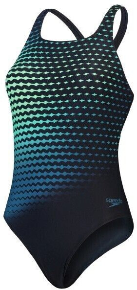 Speedo Digital Printed Medalist Swimsuit blue dark teal green