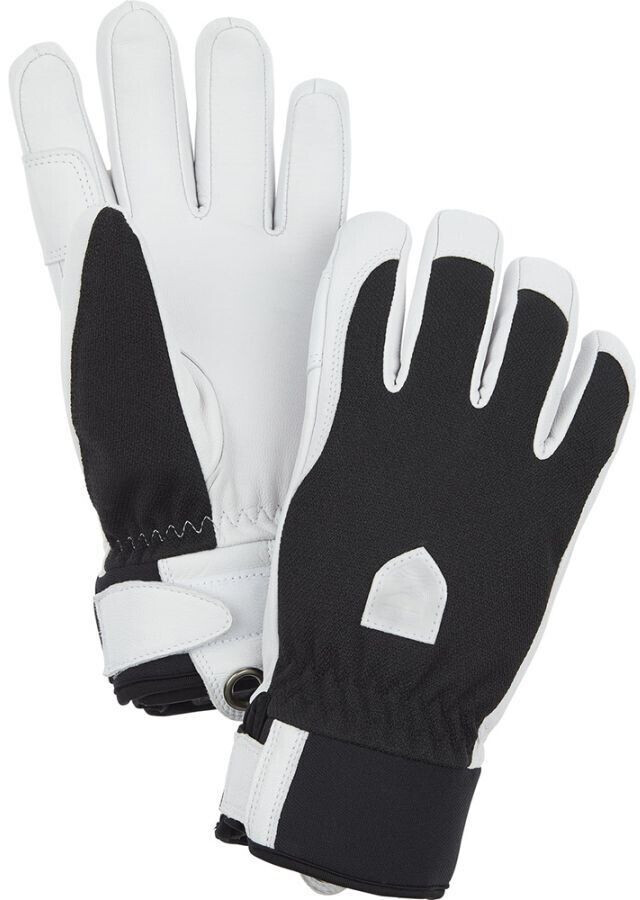 Hestra Army Leather Patrol Finger Gloves black white