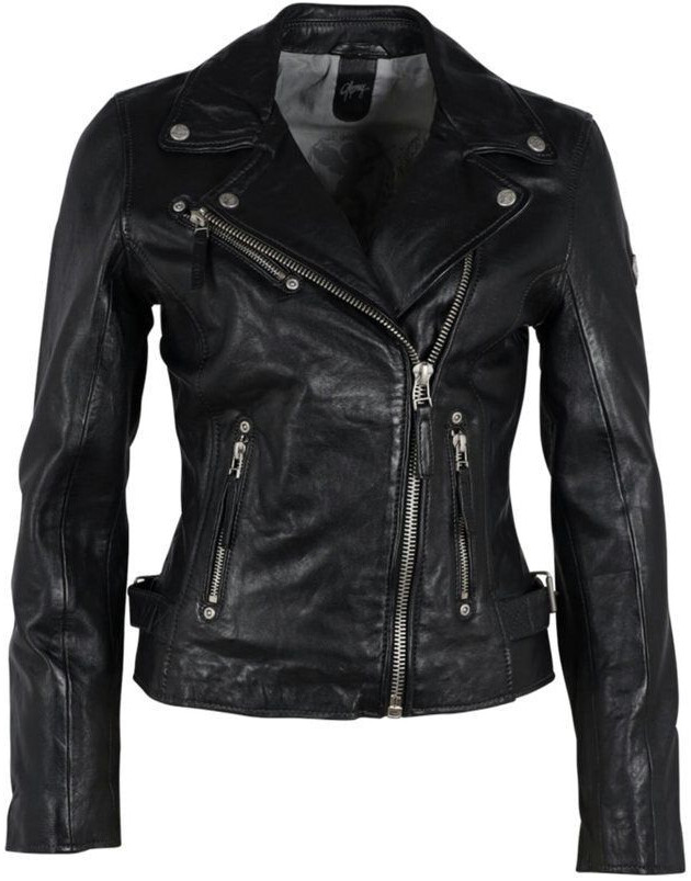 Mauritius Leather jacket with asymmetric zipper