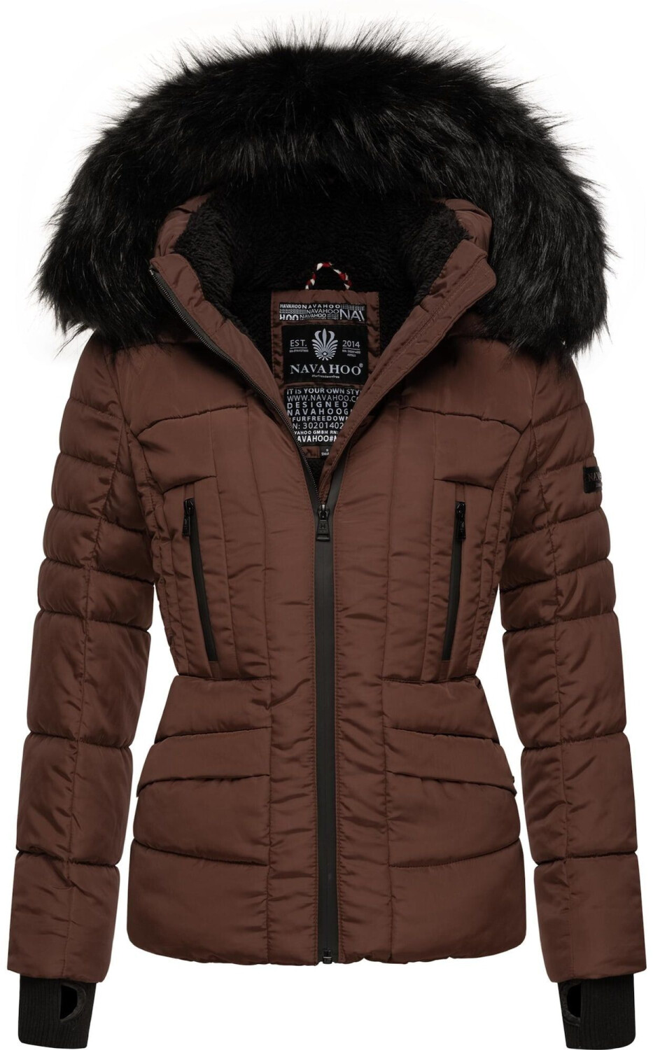 Navahoo Quilted Jacket 'Adele' with Hood brown