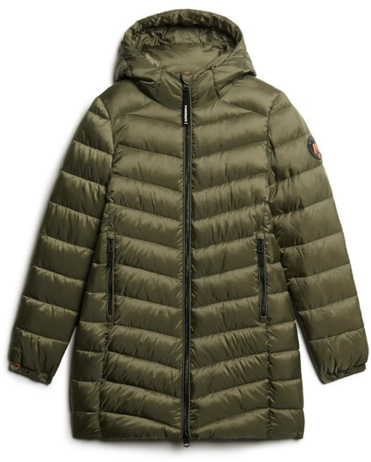 Superdry Fuji Quilted Jacket with Hood pale olive green
