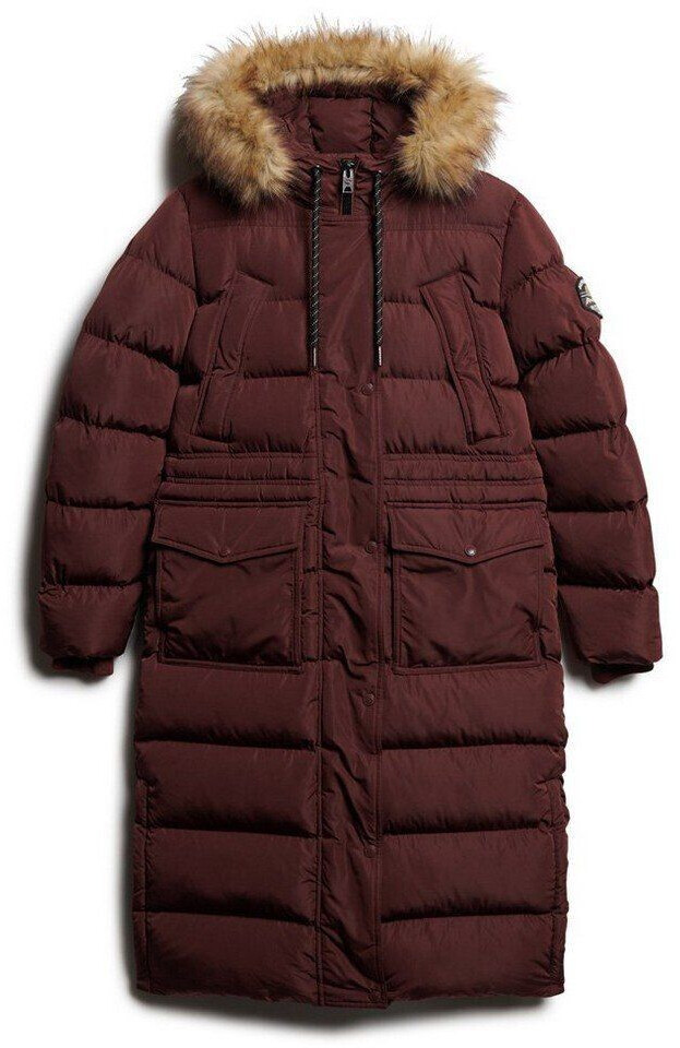 Superdry Everest Faux Fur Longline Jacket (W5011788A) red