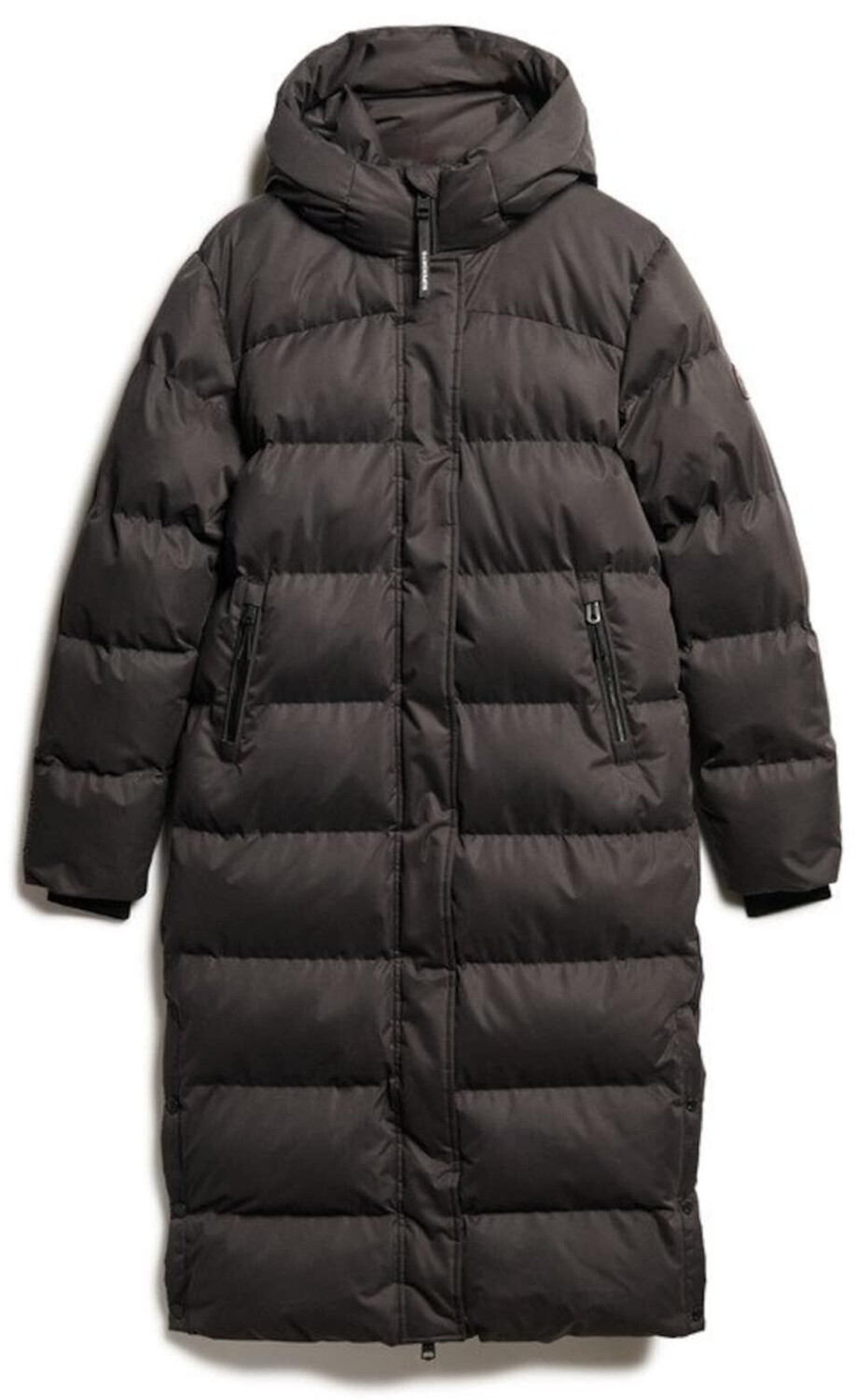 Superdry Long Quilted Jacket Microfiber black
