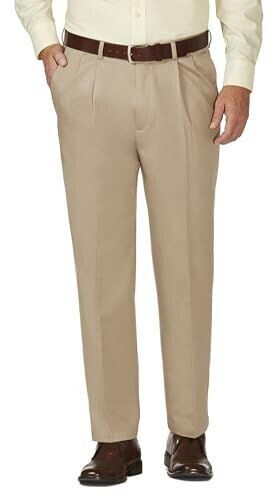 Haggar Work Pants wrinkle-free hidden expandable waist khaki