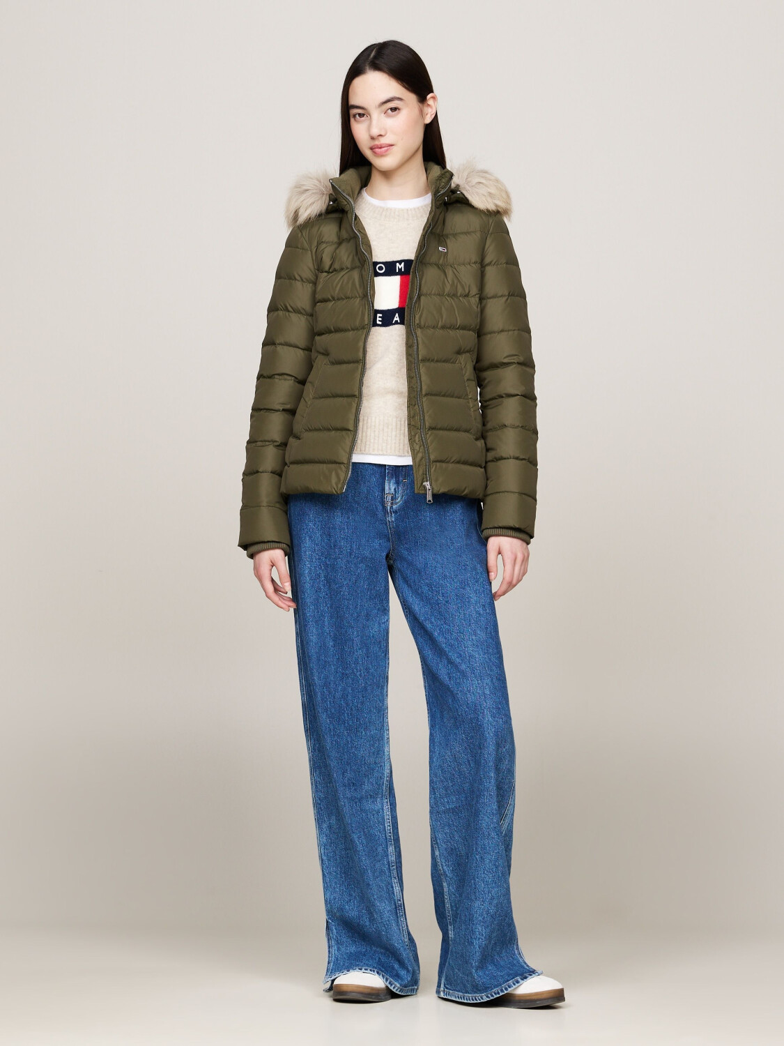 Tommy Hilfiger Basic Hooded Down Jacket fatigue green