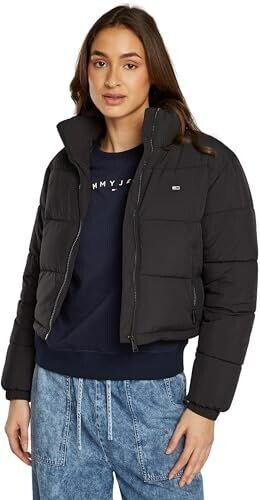 Tommy Hilfiger Cropped Essential Puffer Short Jacket black