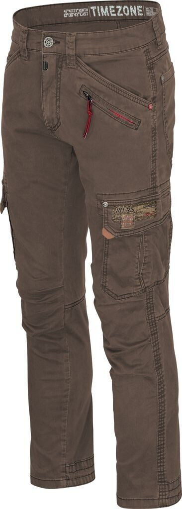Timezone Men's cargo pants casual modern washed brown