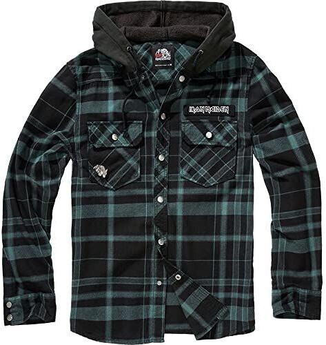 Brandit Iron Maiden Checkshirt Sweathood Eddy Transitional Jacket black green