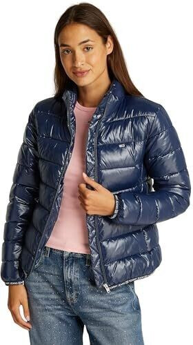 Tommy Hilfiger Puffer Jacket Essential Tape Glossy blue dark navy