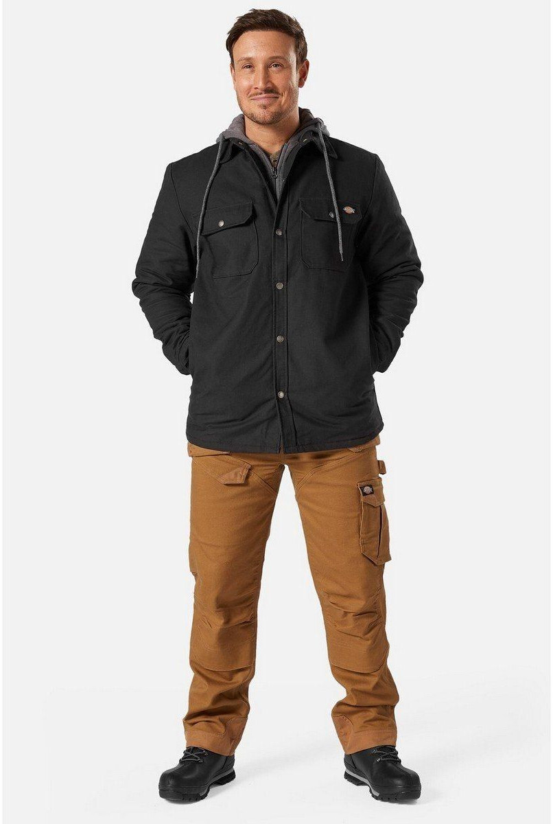 Dickies Shirt Jacket with Fleece Hood black