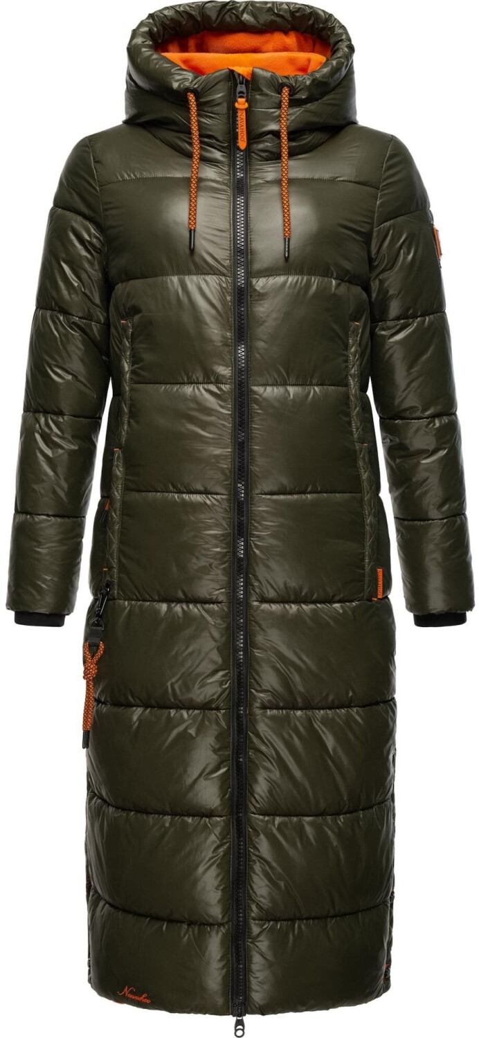 Navahoo Warm quilted coat with hood Schmuseengel dark olive