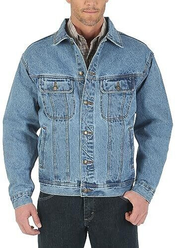 Wrangler Rugged Wear Denim Jacket unlined vintage indigo blue