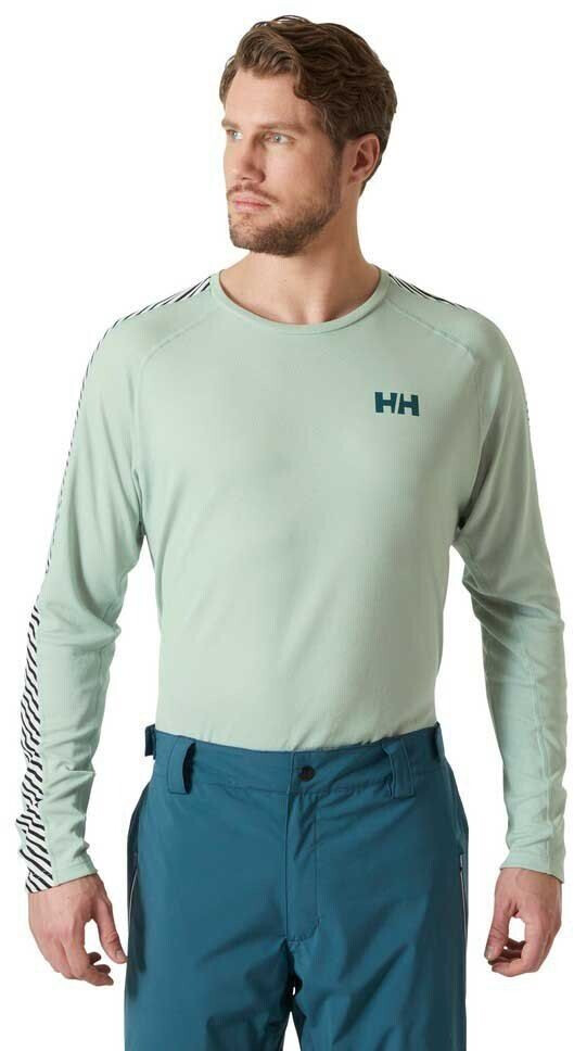 Helly Hansen Lifa Active Stripe Crew Long Sleeve Shirt green