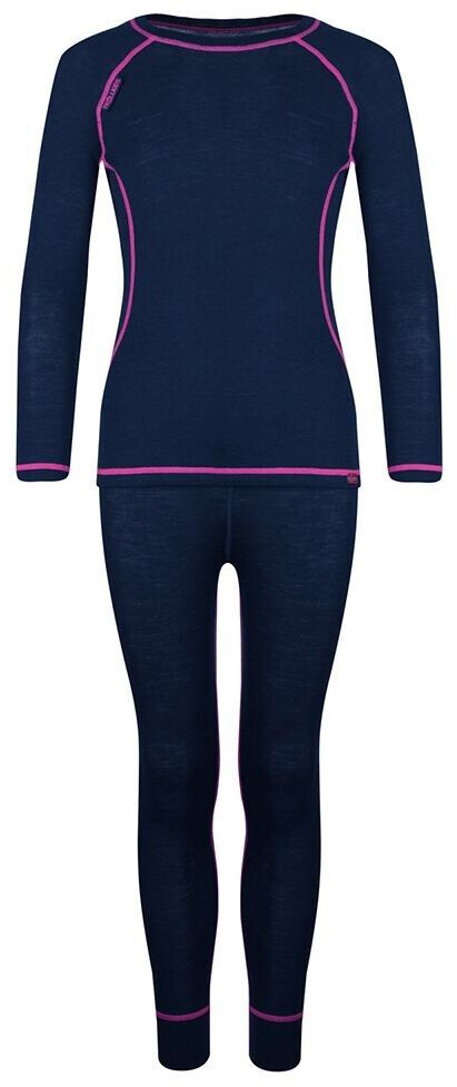 Trollkids Merino Baselayer Set blue magenta
