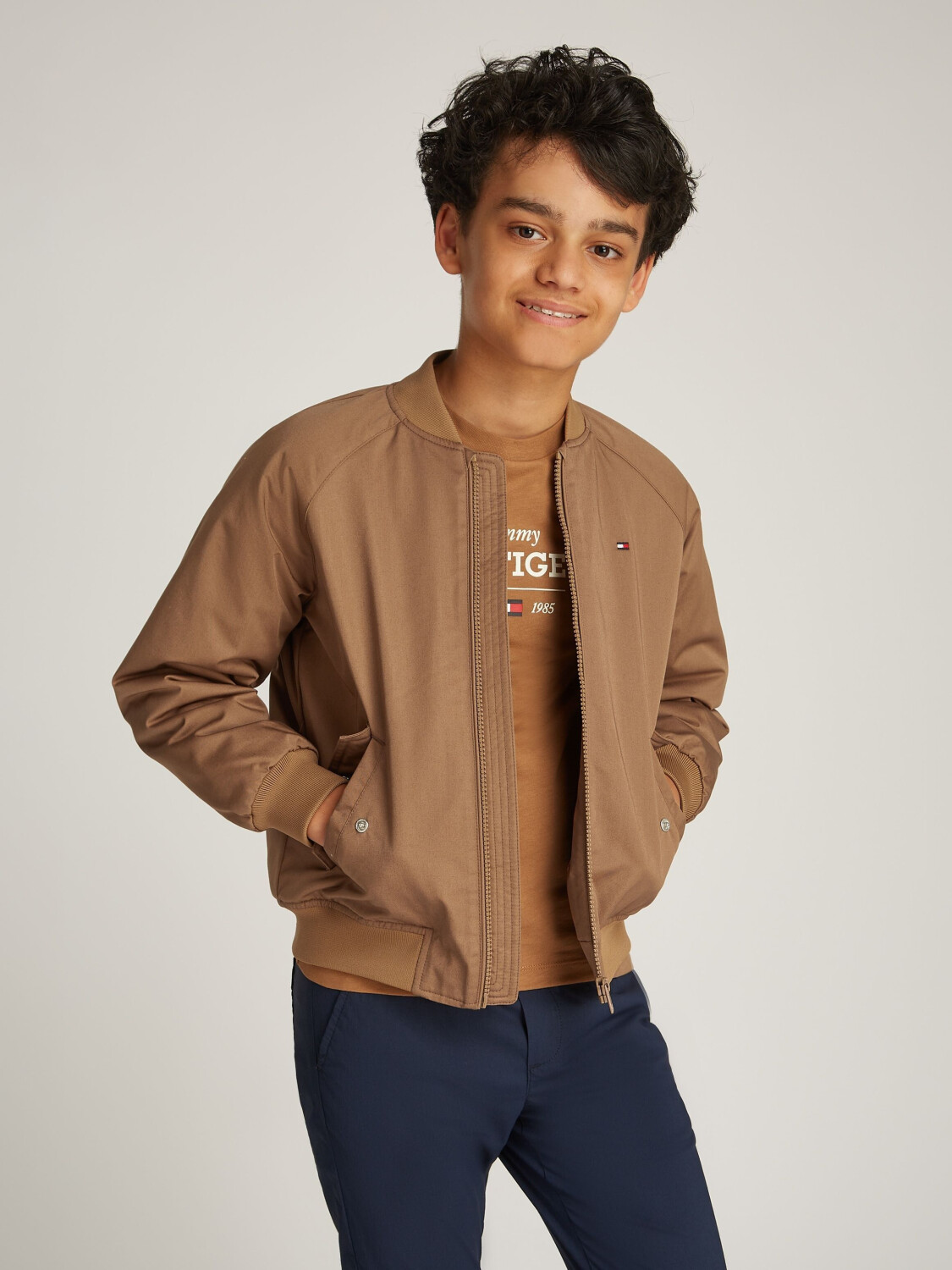 Tommy Hilfiger Twill Bomber Jacket brown