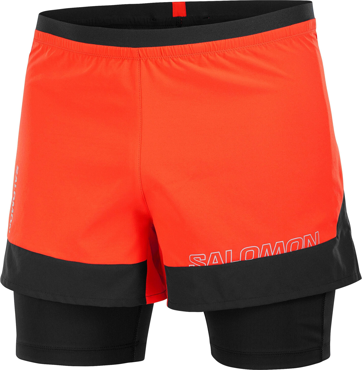 Salomon Cross 2in1 Running Shorts cherry tomato deep black