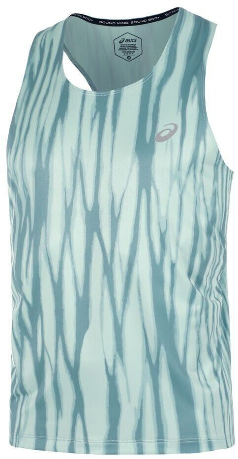 Asics Road All Over Print Singlet Running Shirt lightceladon celadon