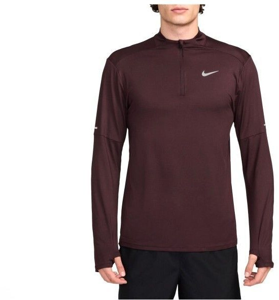 Nike Dri-Fit Element 4-Zip Running Top burgundy silver