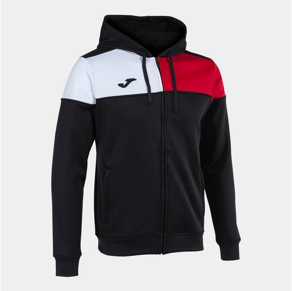 Joma Crew V Zip-Up Hoodie black red